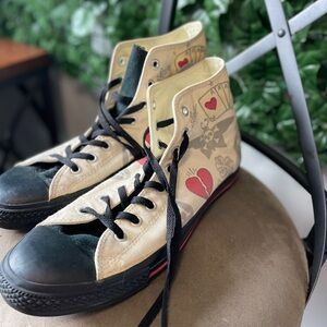 Converse High-Top Sneakers w/Heart and Skull- Sailor Jerry’s collaboration-13